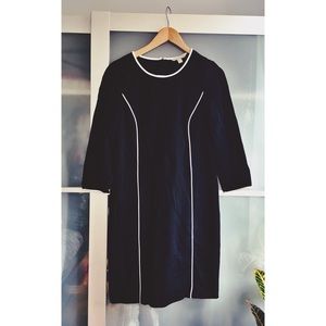 Banana Republic black dress with white boning